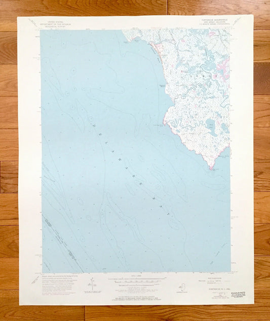 Antique Fortescue, New Jersey 1956 US Geological Survey Topographic Map – Cumberland County, Downe, NJ, Kent County, DE