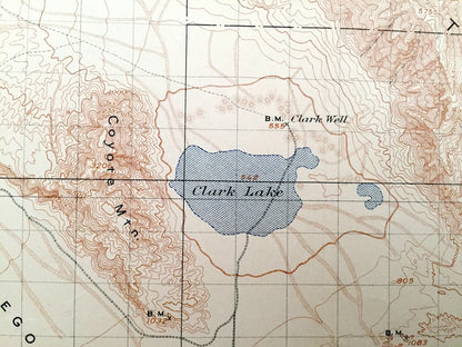Antique Indio, California 1904 US Geological Survey Topographic Map – Coachella San Bernardino Forest Santa Rosa Mountains Riverside County