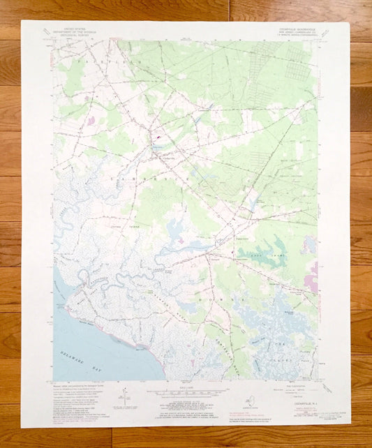Antique Cedarville, New Jersey 1956 US Geological Survey Topographic Map – Cumberland County, Fairfield, Lawrence, Downe, Newport, NJ
