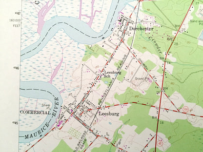 Antique Port Elizabeth, New Jersey 1956 US Geological Survey Topographic Map – Cumberland, Cape May County, Commercial, Maurice River, NJ
