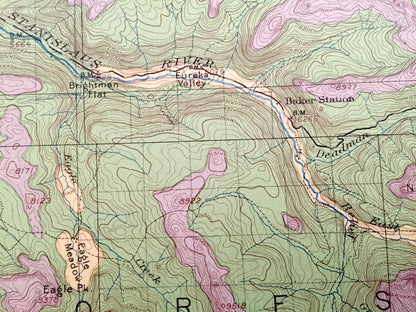 Antique Yosemite National Park, California 1891 US Geological Survey Topographic Map – Stanislaus, Mono, Sierra Nevadas, Alpine, Tuolumne CA