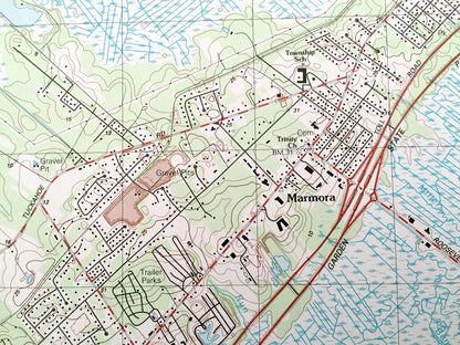 Antique Marmora, New Jersey 1989 US Geological Survey Topographic Map – Atlantic, Cape May County, Egg Harbor, Upper, Middletown, NJ