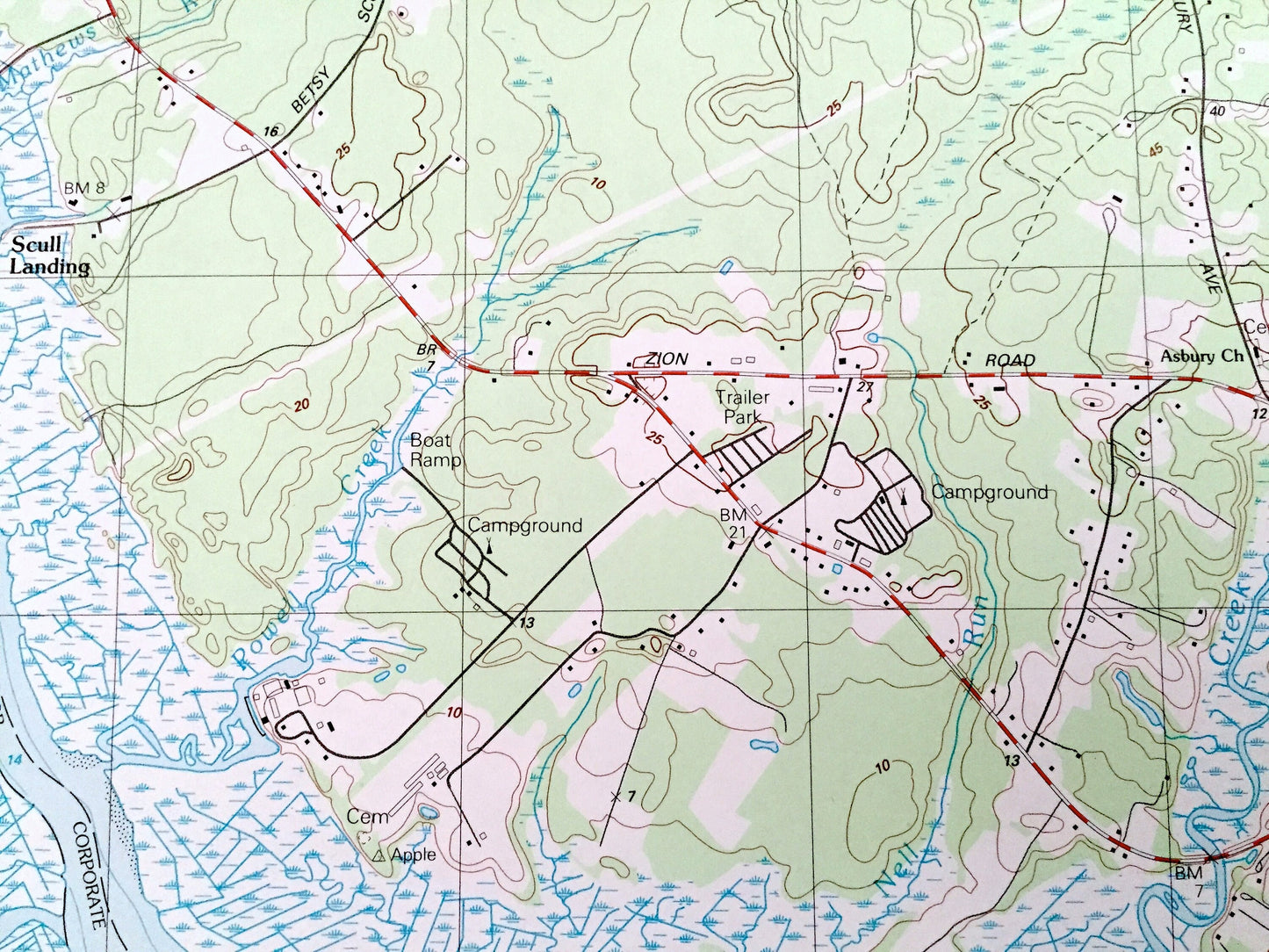 Antique Marmora, New Jersey 1989 US Geological Survey Topographic Map – Atlantic, Cape May County, Egg Harbor, Upper, Middletown, NJ