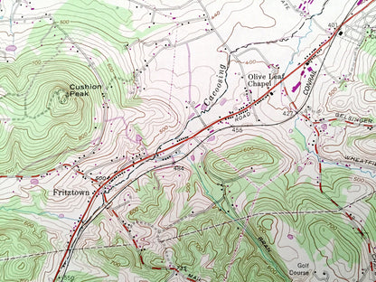 Antique Sinking Spring, Pennsylvania 1955 US Geological Survey Topographic Map – Berks, Lancaster County, Heidelberg, Wernersville, PA