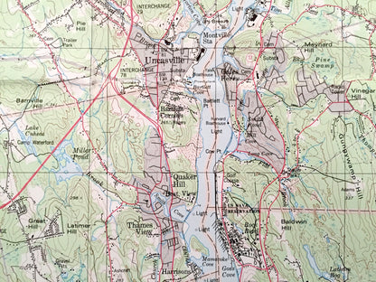Antique New London County, Connecticut WALL SIZE 1979 US Geological Survey Topographic Map – Old, East Lyme, Waterford, Groton, Norwich, ct