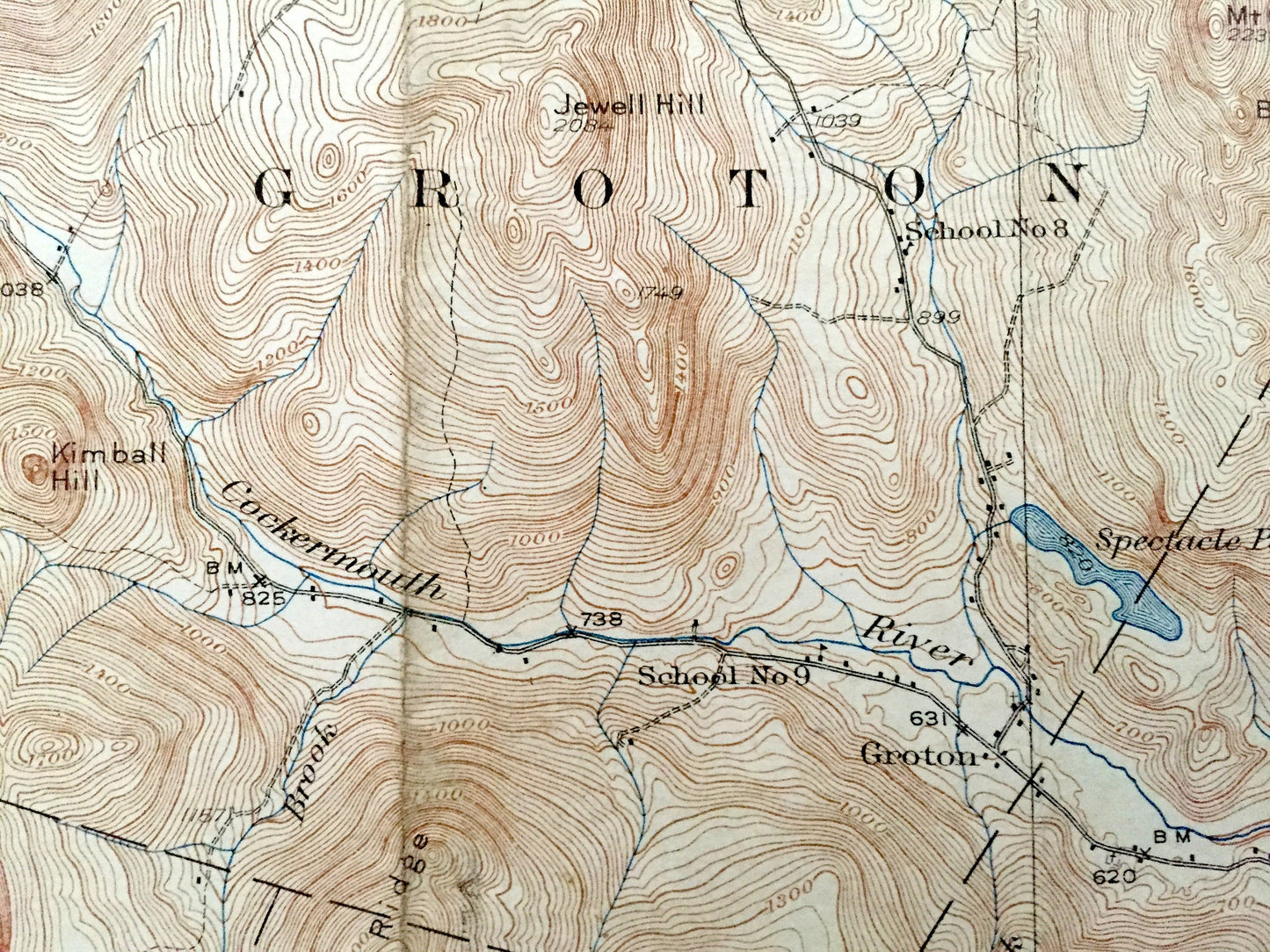 Antique Newfound Lake, New Hampshire 1930 US Geological Survey Topographic Map – Hebron, Bristol, Alexandria, Orange, Danbury Mt Cardigan NH