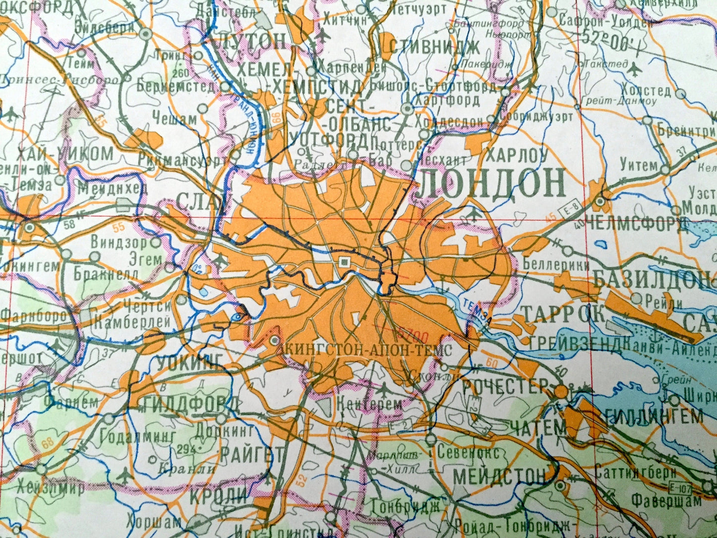 Antique SOVIET English Channel 1973 Russian Army Survey Map – England, France, London, Paris, Calais, Dunkirk, Rouen, Belgium, UK EU