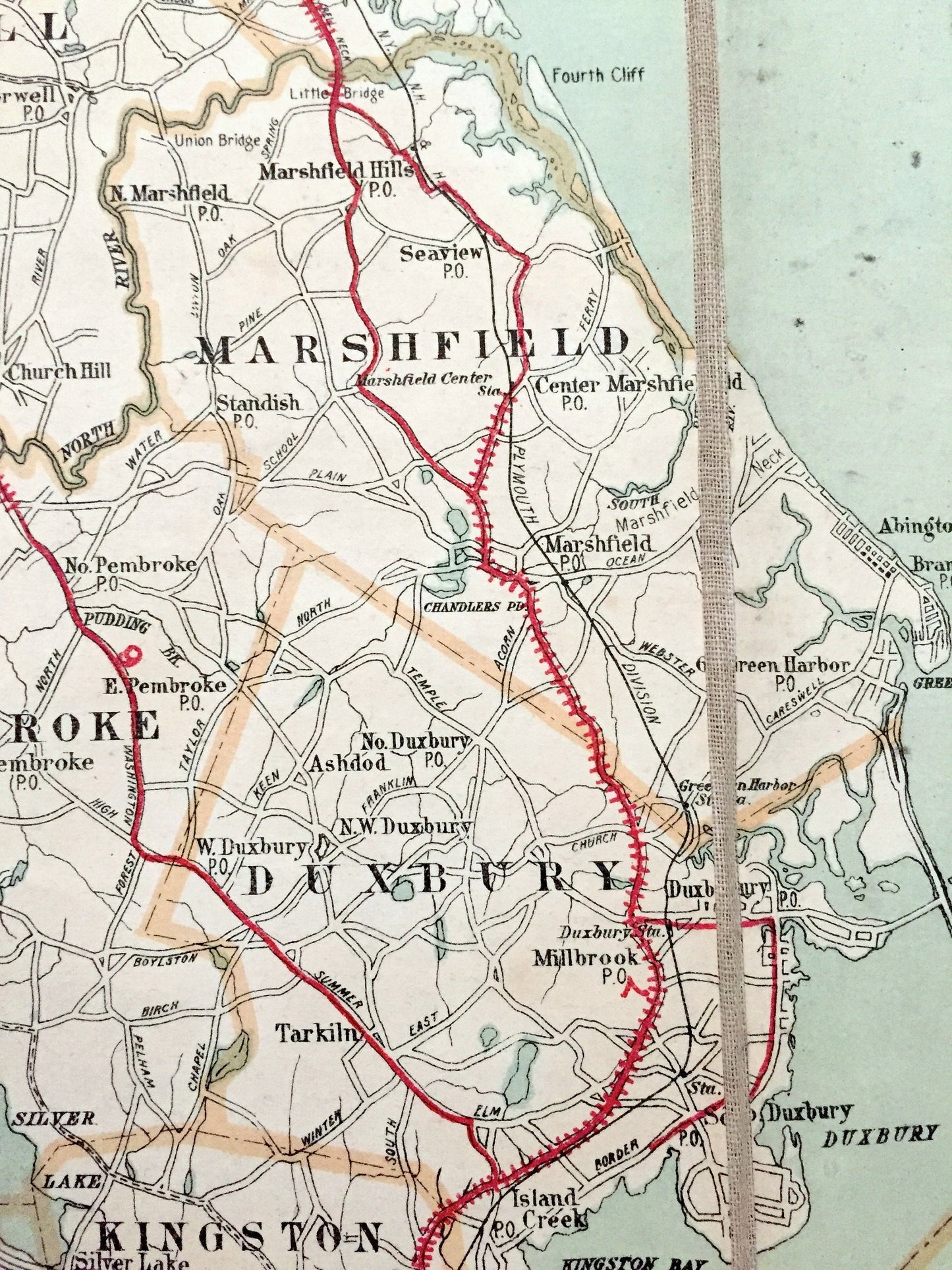 Antique Eastern Massachusetts 1906 George H Walker & Co Automobile Map – Boston, Lowell, Cape Ann Middlesex Essex Norfolk Plymouth County MA