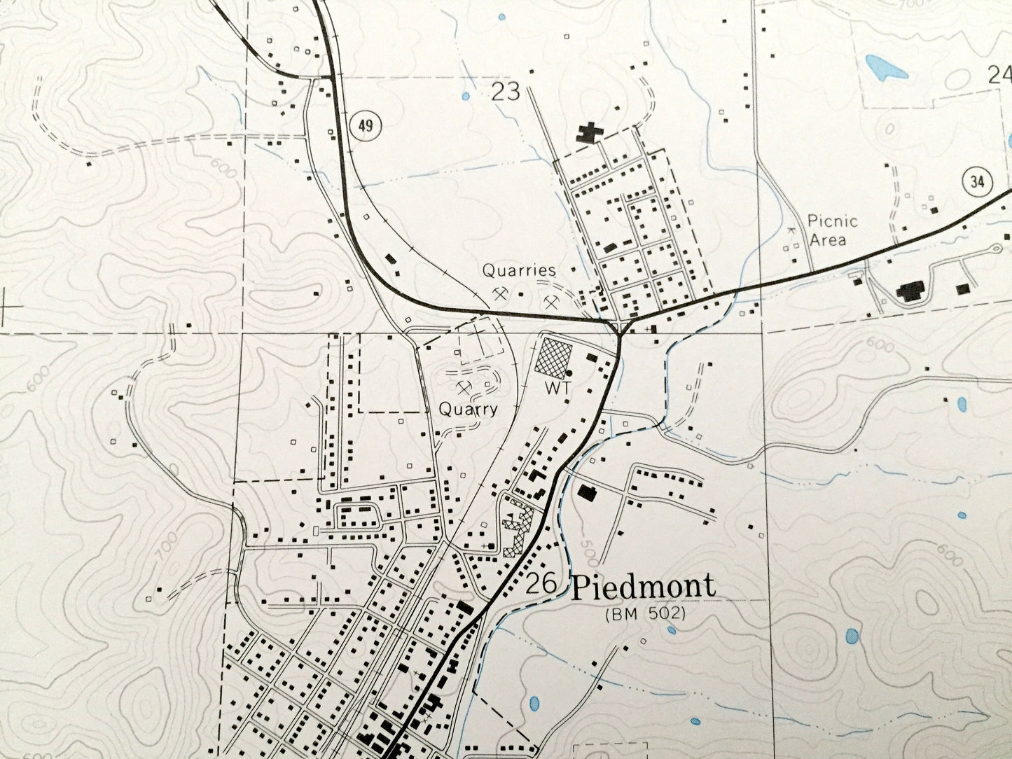 Antique Piedmont, Missouri 1968 US Geological Survey Topographic Map – Reynolds, Wayne County, Gads Hill, Beckville, Mark Twain Forest, MO