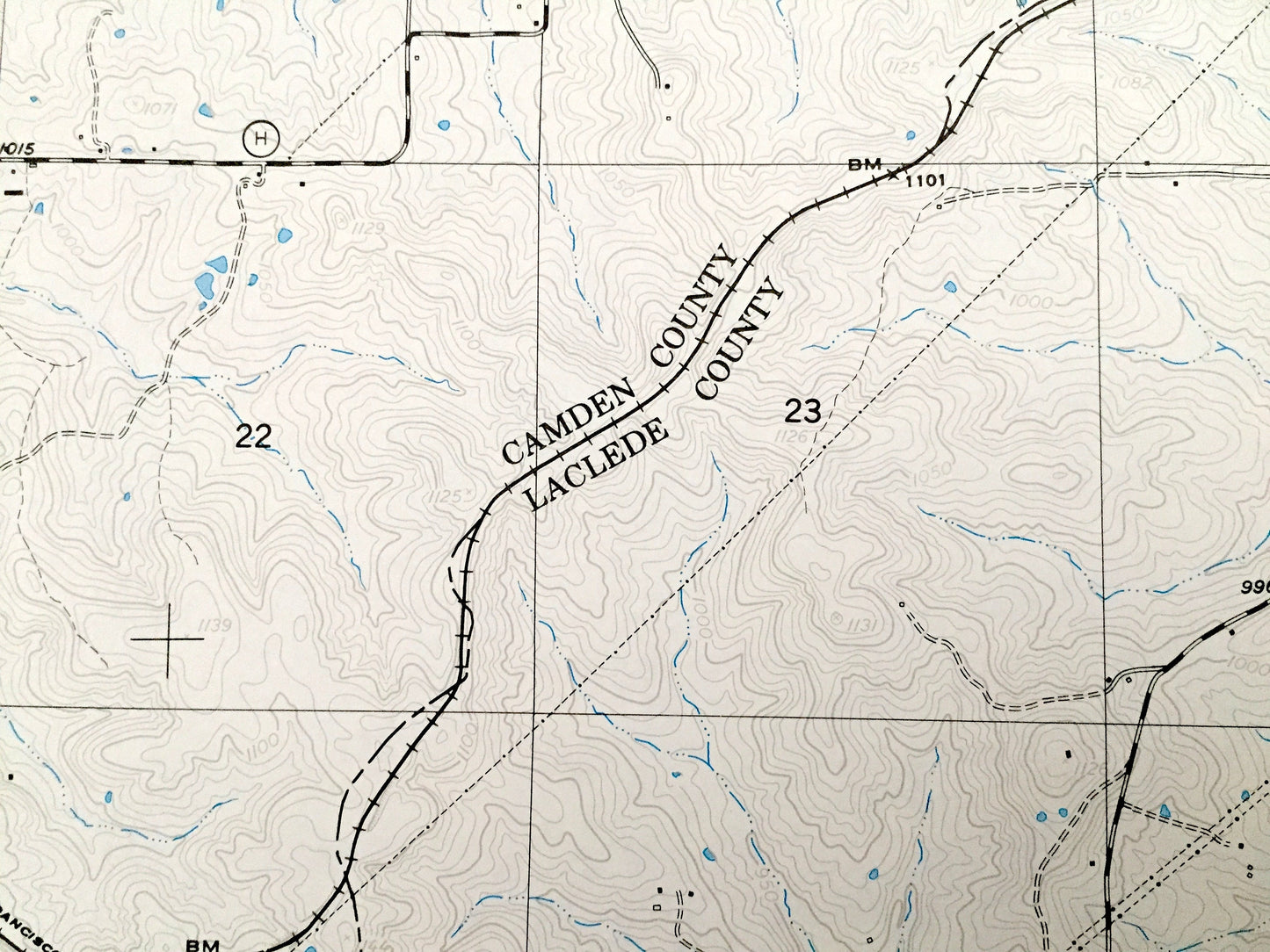 Antique Richland, Missouri 1954 US Geological Survey Topographic Map – Laclade, Pulaski, Camden County, Hazelgreen, Gasconade River, MO