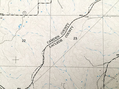Antique Richland, Missouri 1954 US Geological Survey Topographic Map – Laclade, Pulaski, Camden County, Hazelgreen, Gasconade River, MO