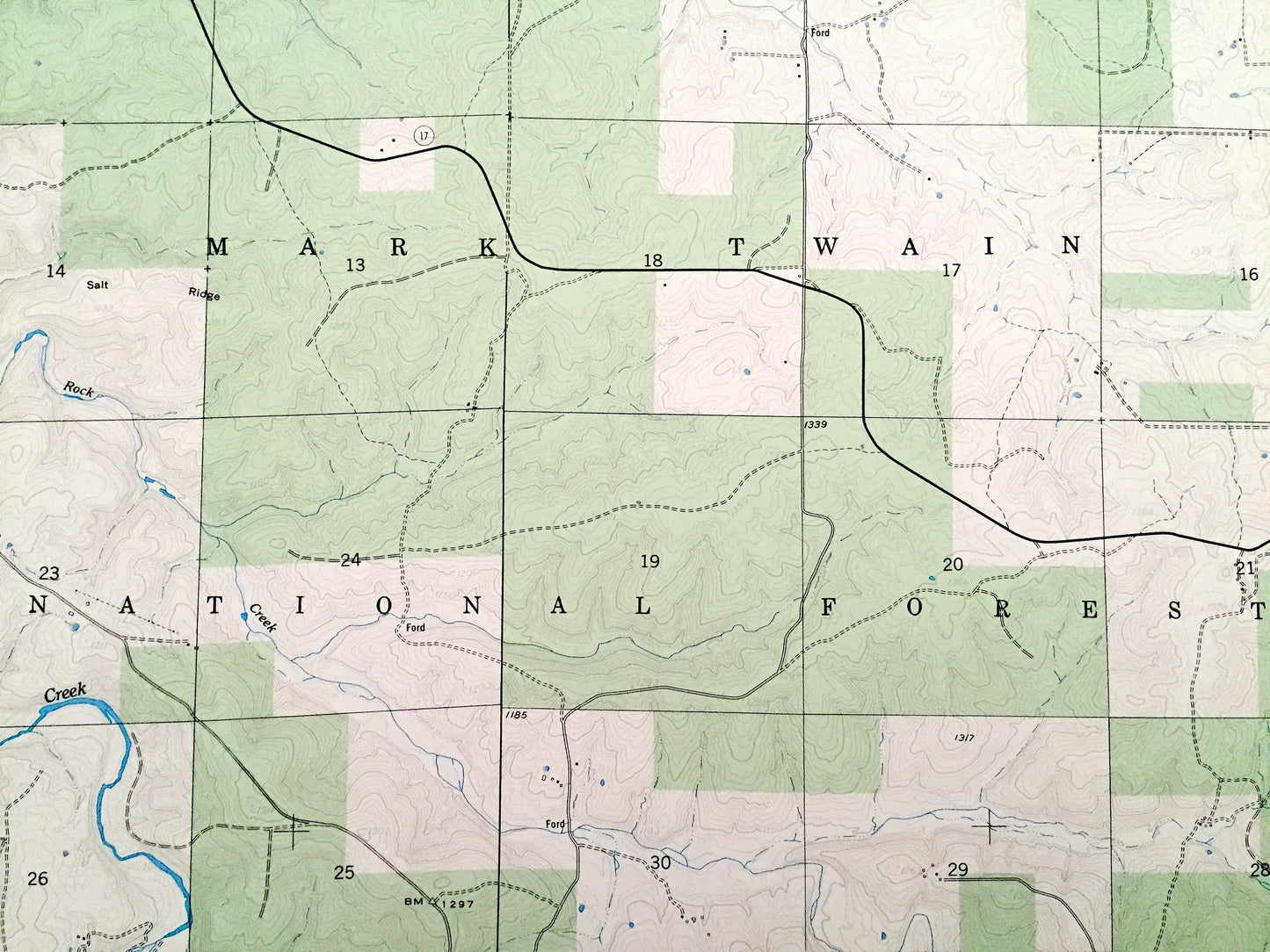 Antique Roby, Missouri 1954 US Geological Survey Topographic Map – Laclede, Pulaski, Texas County, Plato, Evening Shade, Palace, MO