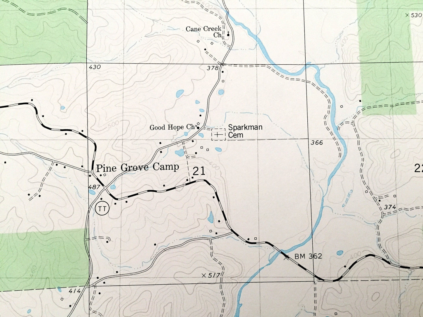 Antique Strington, Missouri 1980 US Geological Survey Topographic Map – Butler County, Pine Grove Camp, Mark Twain National Forest, MO