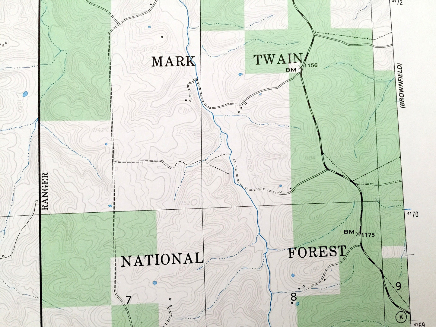 Antique Drynob, Missouri 1954 US Geological Survey Topographic Map – Pulaski, Laclede County, Harrell Ford, Mark Twain National Forest, MO