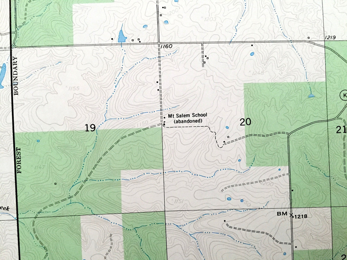 Antique Drynob, Missouri 1954 US Geological Survey Topographic Map – Pulaski, Laclede County, Harrell Ford, Mark Twain National Forest, MO
