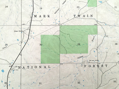 Antique Edgar Springs, Missouri 1954 US Geological Survey Topographic Map – Dent, Phelps County, Freemans Store, Craddock, Lenox, MO