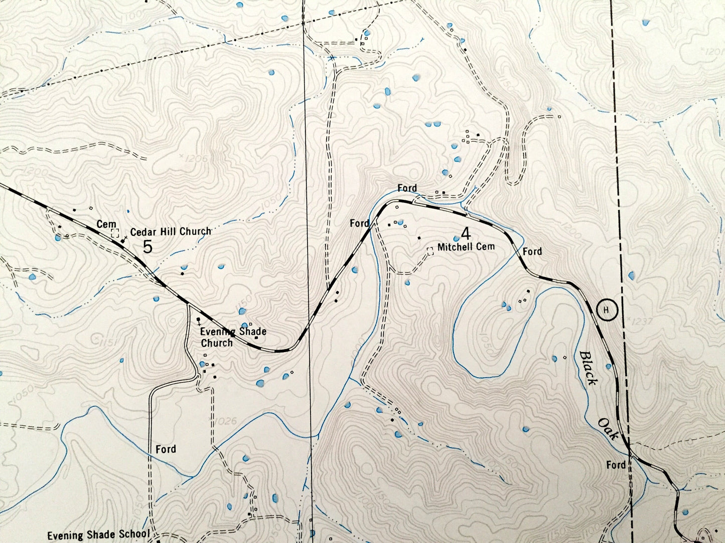Antique Edgar Springs, Missouri 1954 US Geological Survey Topographic Map – Dent, Phelps County, Freemans Store, Craddock, Lenox, MO