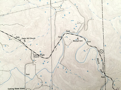 Antique Edgar Springs, Missouri 1954 US Geological Survey Topographic Map – Dent, Phelps County, Freemans Store, Craddock, Lenox, MO