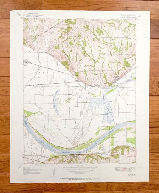 Antique Camden, Missouri 1950 US Geological Survey Topographic Map – Ray, Jackson, Lafayette County, Orrick, Fort Osage, Napoleon, Clay, MO