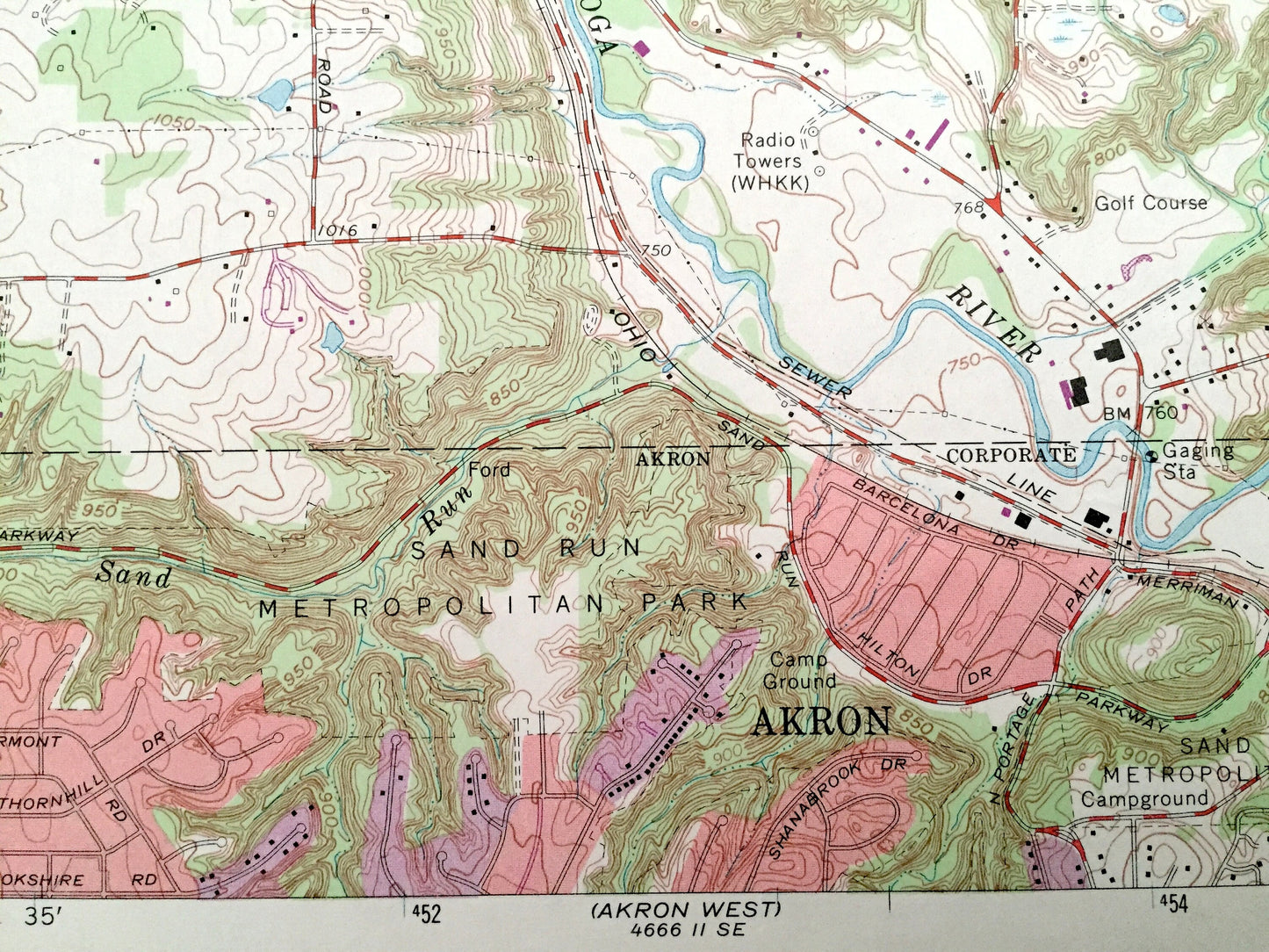 Antique Peninsula, Ohio 1963 US Geological Survey Topographic Map – Summit County, Boston, Bath Northampton Fairlawn Akron Cuyahoga Falls OH