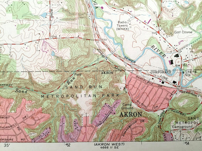 Antique Peninsula, Ohio 1963 US Geological Survey Topographic Map – Summit County, Boston, Bath Northampton Fairlawn Akron Cuyahoga Falls OH