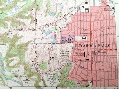 Antique Peninsula, Ohio 1963 US Geological Survey Topographic Map – Summit County, Boston, Bath Northampton Fairlawn Akron Cuyahoga Falls OH