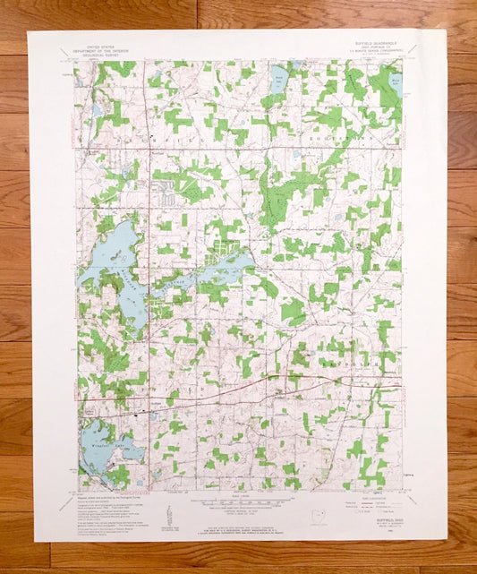 Antique Suffield, Ohio 1960 US Geological Survey Topographic Map – Portage County, Brimfield, Rootstown, Randolph, Mishler, Wingfoot Lake OH