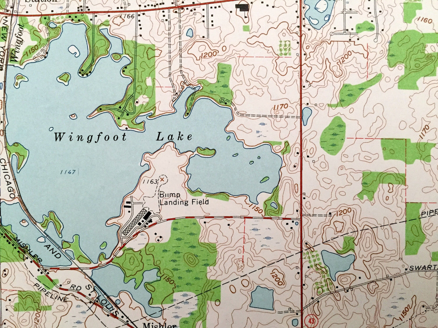 Antique Suffield, Ohio 1960 US Geological Survey Topographic Map – Portage County, Brimfield, Rootstown, Randolph, Mishler, Wingfoot Lake OH