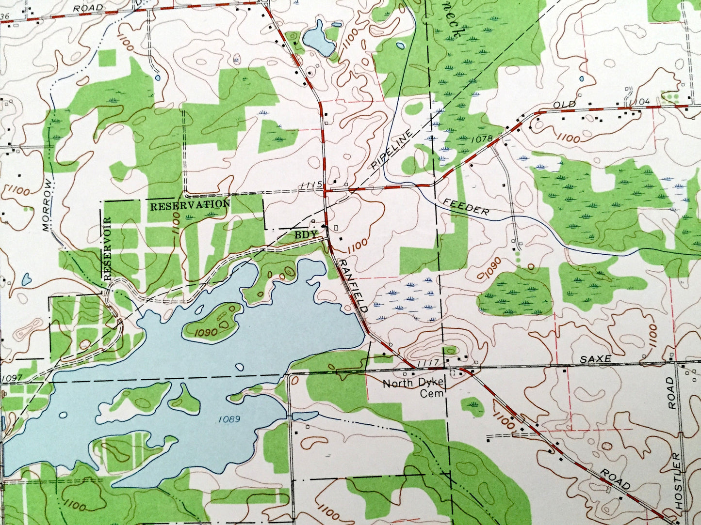 Antique Suffield, Ohio 1960 US Geological Survey Topographic Map – Portage County, Brimfield, Rootstown, Randolph, Mishler, Wingfoot Lake OH