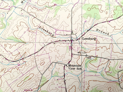 Antique Leesburg, Tennessee 1939 US Geological Survey Topographic Map – Washington County, Stewart Hill, Fairview, Unaka View, Bowmantown TN