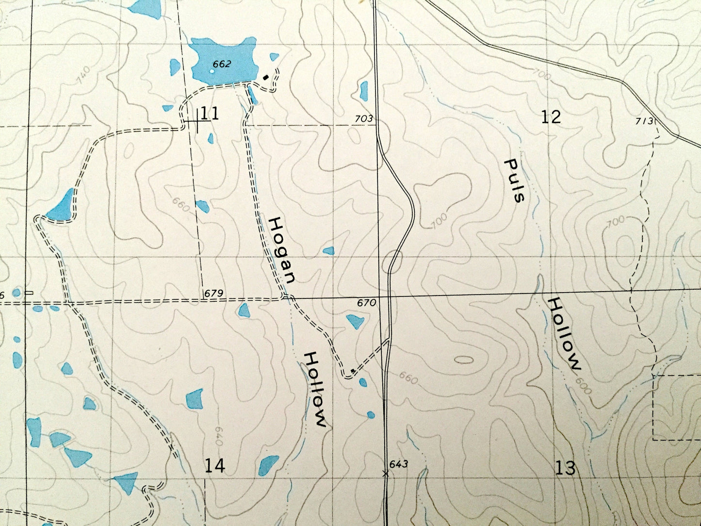Antique Hogan Hollow, Missouri 1980 US Geological Survey Topographic Map – Ripley, Butler, Carter County, Mark Twain National Forest, MO