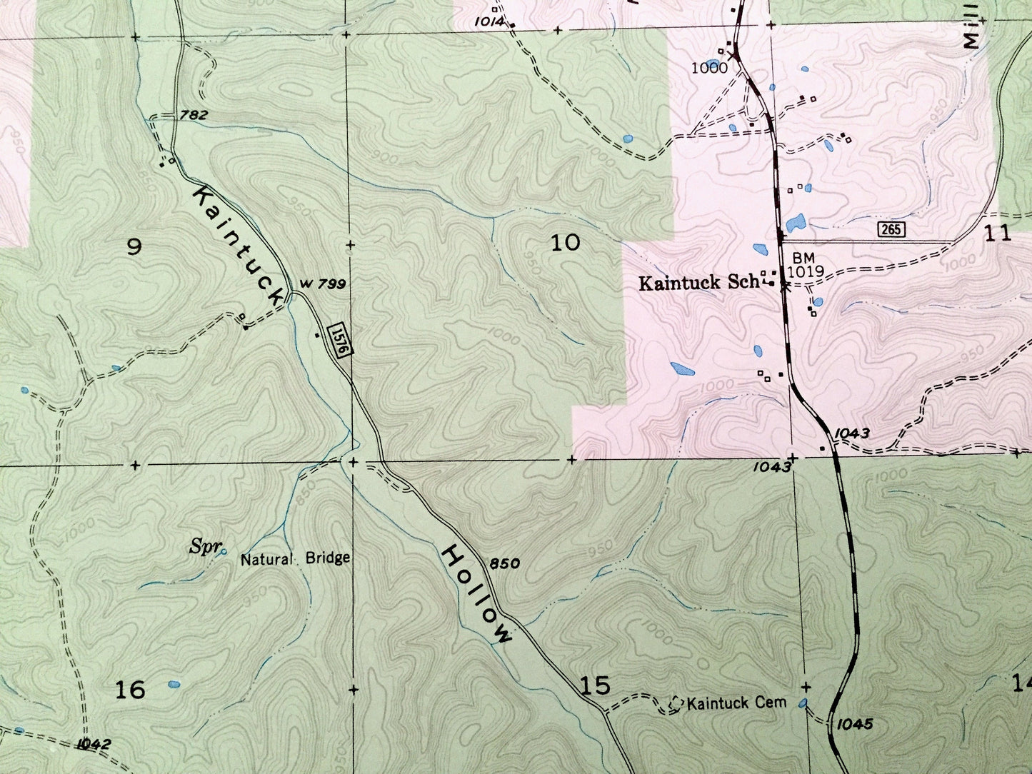 Antique Kaintuck Hollow, Missouri 1951 US Geological Survey Topographic Map – Phelps County, Mark Twain National Forest, MO