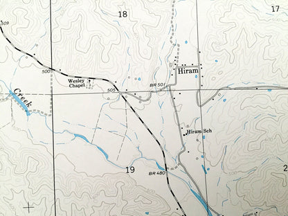 Antique Lowndes, Missouri 1965 US Geological Survey Topographic Map – Wayne County, Clubb, Hiram, Burbank, Coldwater State Forest, MO