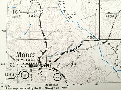 Antique Manes NE, Missouri 1941 US Geological Survey Topographic Map – Laclede, Texas, Wright County, Lynchburg, Mingsville, Embree, MO