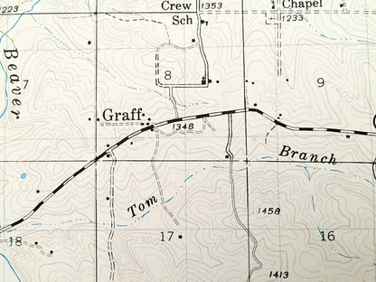 Antique Manes SE, Missouri 1941 US Geological Survey Topographic Map – Texas, Wright County, Green Mountain, Rayborn, Dawson, Graff, MO