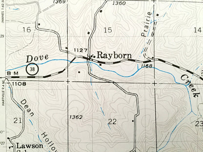 Antique Manes SE, Missouri 1941 US Geological Survey Topographic Map – Texas, Wright County, Green Mountain, Rayborn, Dawson, Graff, MO