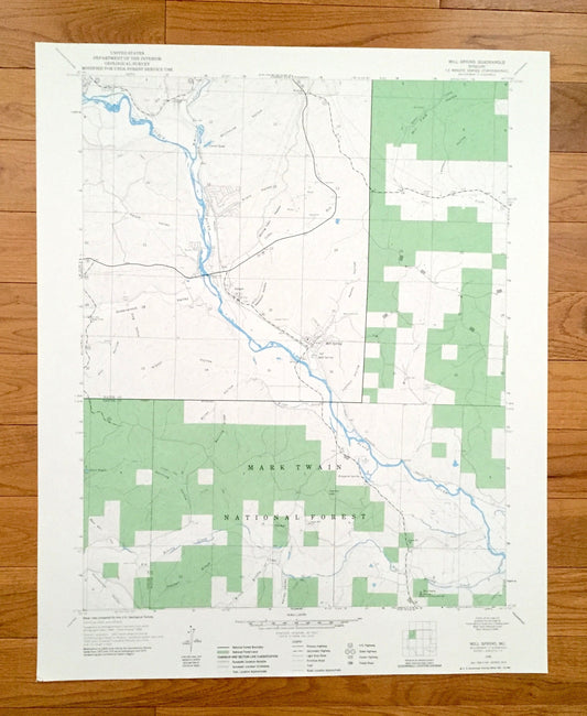 Antique Mill Spring, Missouri 1968 US Geological Survey Topographic Map – Wayne, Carter County, Leeper, Mark Twain National Forest, MO