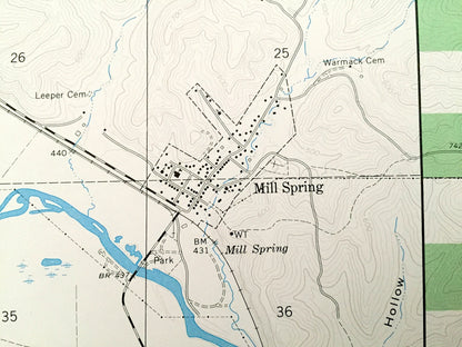 Antique Mill Spring, Missouri 1968 US Geological Survey Topographic Map – Wayne, Carter County, Leeper, Mark Twain National Forest, MO