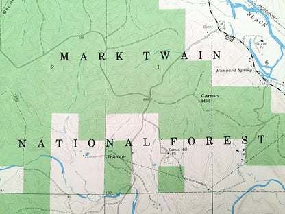 Antique Mill Spring, Missouri 1968 US Geological Survey Topographic Map – Wayne, Carter County, Leeper, Mark Twain National Forest, MO