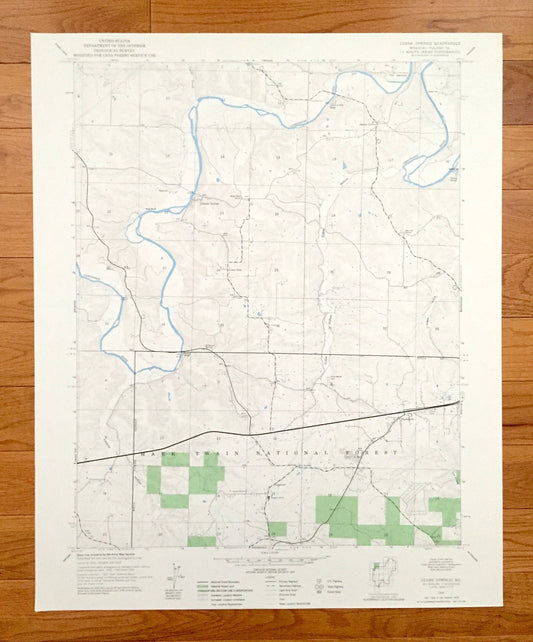 Antique Ozark Springs, Missouri 1954 US Geological Survey Topographic Map – Pulaski County, Turkey Ridge, Mark Twain National Forest MO