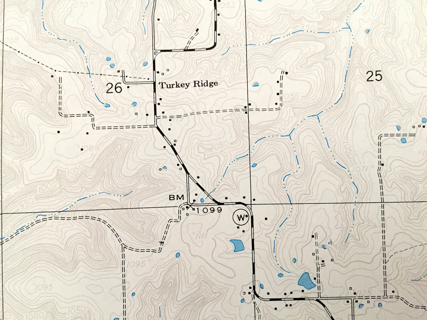 Antique Ozark Springs, Missouri 1954 US Geological Survey Topographic Map – Pulaski County, Turkey Ridge, Mark Twain National Forest MO