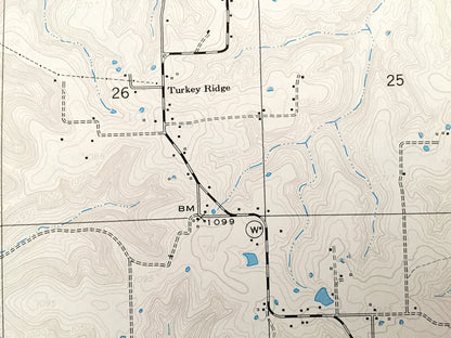 Antique Ozark Springs, Missouri 1954 US Geological Survey Topographic Map – Pulaski County, Turkey Ridge, Mark Twain National Forest MO