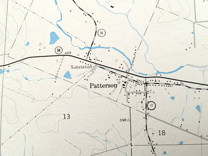Antique Patterson, Missouri 1968 US Geological Survey Topographic Map – Wayne County, Mark Twain National Forest, Lake Wappapello, MO