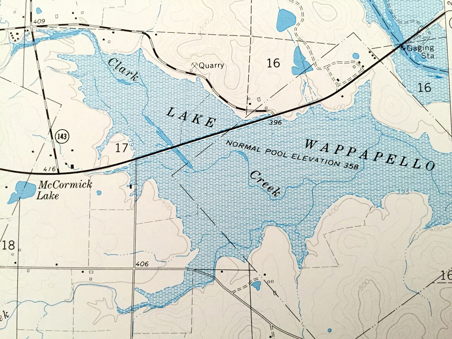 Antique Patterson, Missouri 1968 US Geological Survey Topographic Map – Wayne County, Mark Twain National Forest, Lake Wappapello, MO