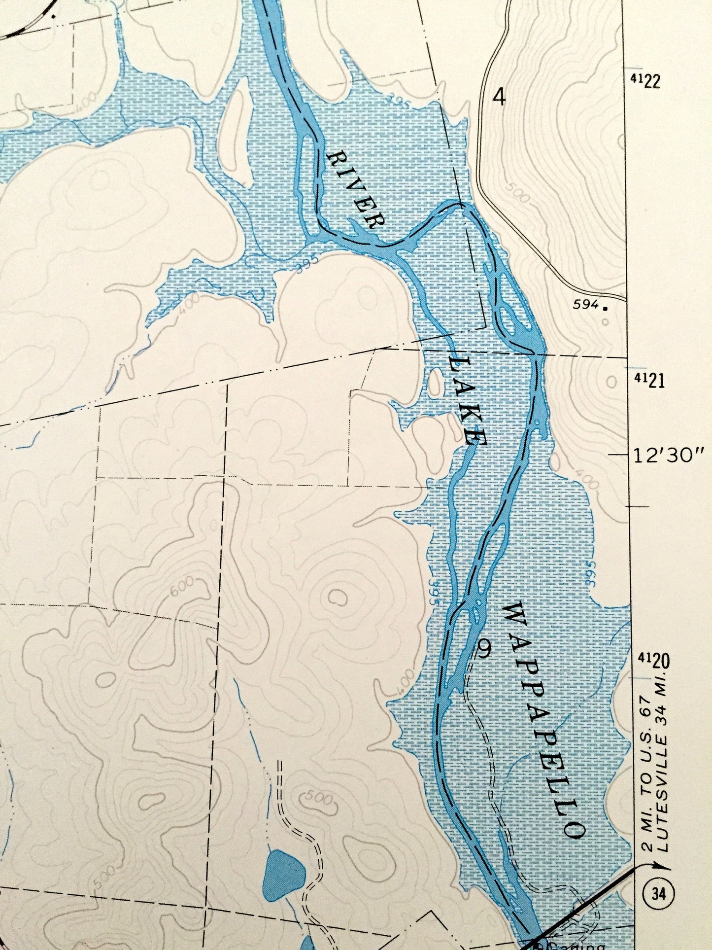 Antique Patterson, Missouri 1968 US Geological Survey Topographic Map – Wayne County, Mark Twain National Forest, Lake Wappapello, MO