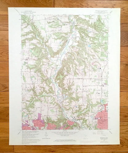 Antique Peninsula, Ohio 1963 US Geological Survey Topographic Map – Summit County, Boston, Bath Northampton Fairlawn Akron Cuyahoga Falls OH