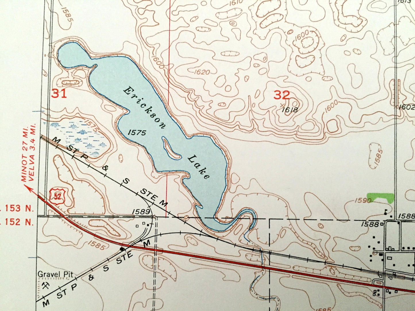 Antique Voltaire, North Dakota 1948 US Geological Survey Topographic Map – McHenry County, Hendrickson, Lebanon, Brown, Lake Hester, ND
