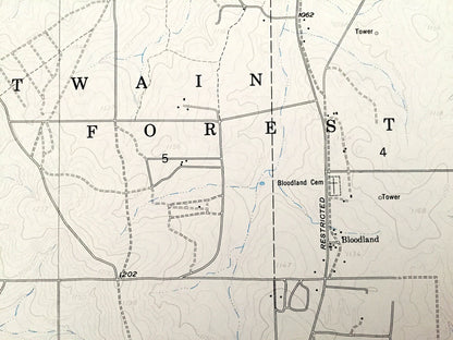 Antique Bloodland, Missouri 1954 US Geological Survey Topographic Map – Laclede, Pulaski County, Hanna, Beacon, Cookville, MO
