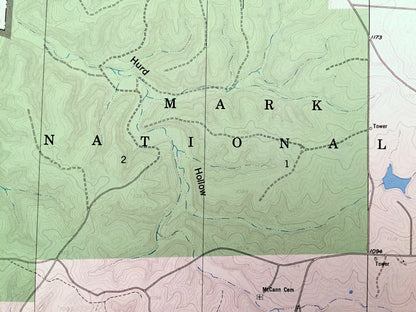 Antique Bloodland, Missouri 1954 US Geological Survey Topographic Map – Laclede, Pulaski County, Hanna, Beacon, Cookville, MO