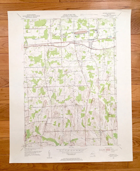 Antique Ontario, New York 1952 US Geological Survey Topographic Map – Monroe, Wayne County, Walworth, Marion, Williamson, NY